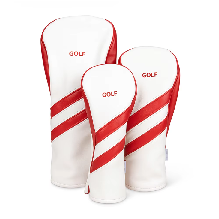 Penutup Kepala Klub Golf Set 3 Buah Kulit PU Tahan Lama untuk Penutup Kepala Golf Perlindungan Pengemudi, Kayu dan Hibrida