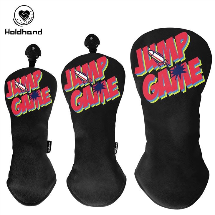 Warna Hitam Grosir PU Kulit Klub Golf Kayu/fairway Headcovers Desain Logo Kustom 1 3 5 Set