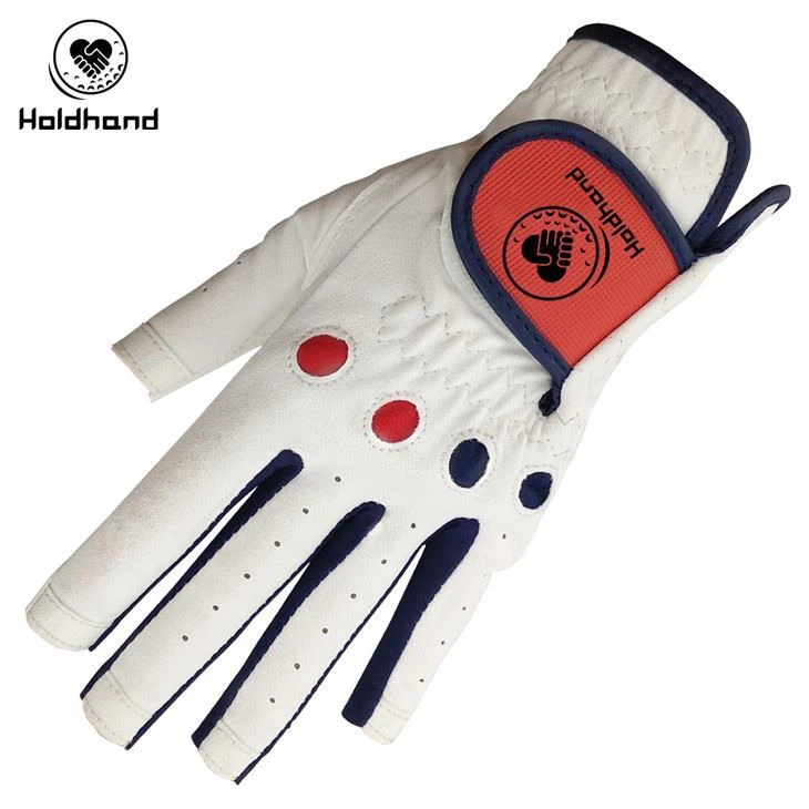 Harga Pabrik Desain Fashionable Logo Kustom Cabretta Leather Golf Half Finger Glove OEM