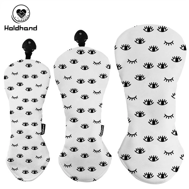 Hot Sale Fashion Design Logo Kustom OEM PU Leather Driver Wood Headcovers