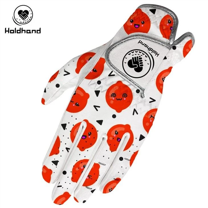 PU Material Pattern Logo Genuine Leather Custom Design Cabretta Golf Gloves