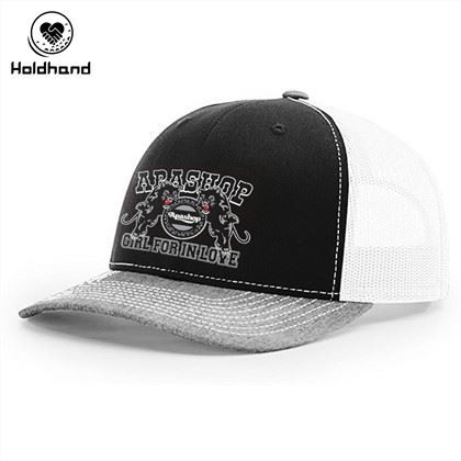 Pabrik Kustom 5 Panel Trucker Cap Grosir Kustom Logo Mesh Trucker Hat